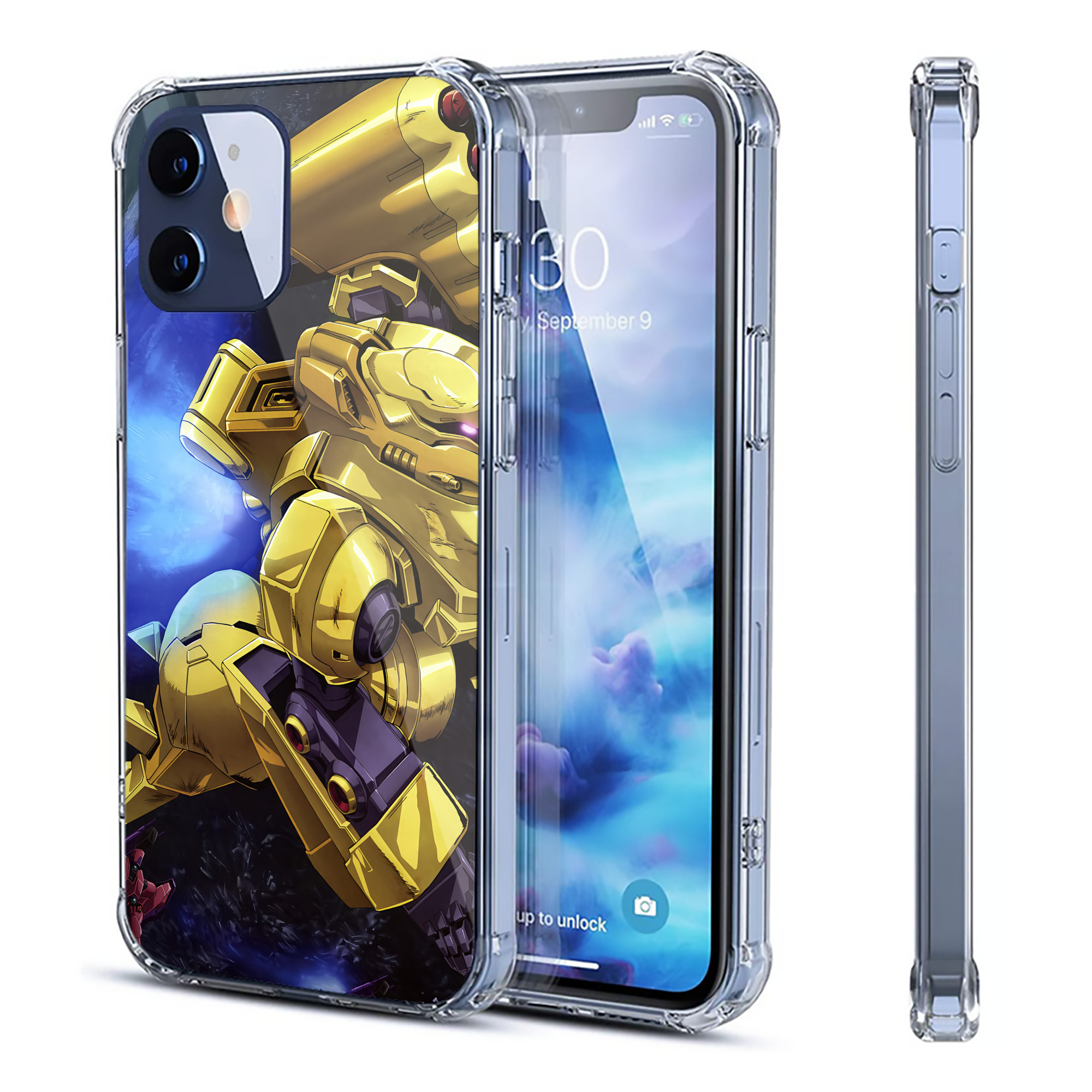 （画像用） 機動戦士ガンダム Mobile Suit Gundam 【iPhone 12シリーズ対応】透明スマホケース（クリアソフトケース）